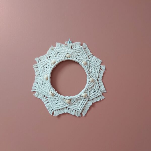 mandala écru macramé