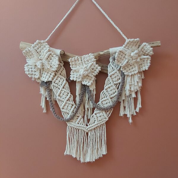 suspension florale macramé