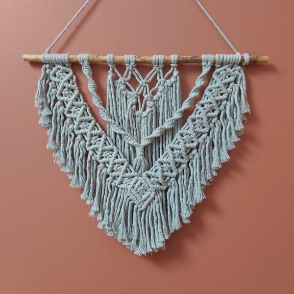 suspension macramé grise