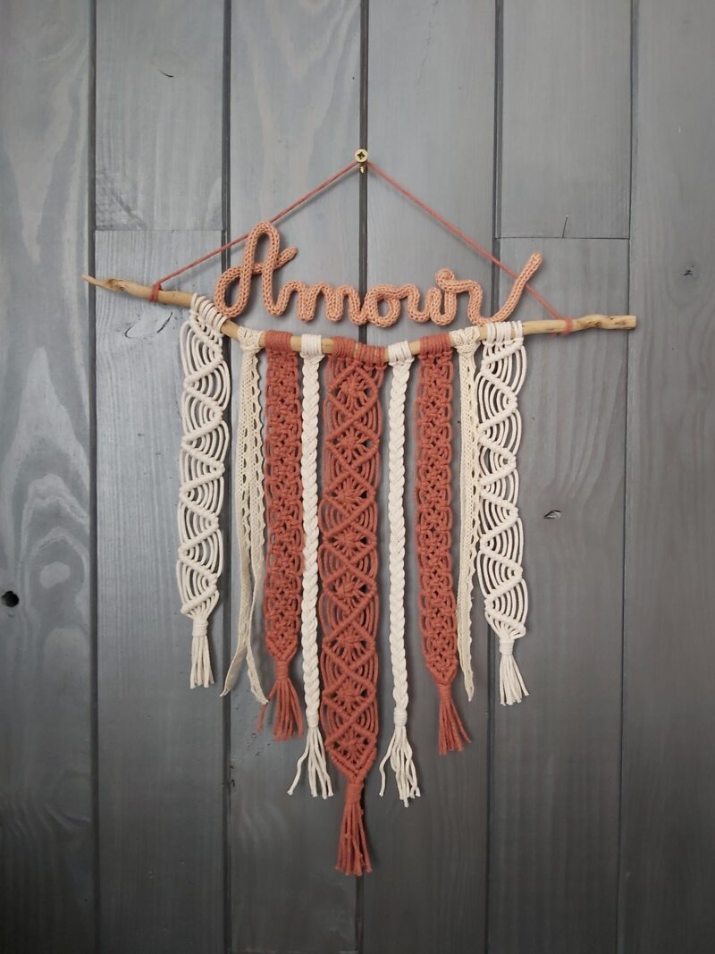 Suspension macramé Amour