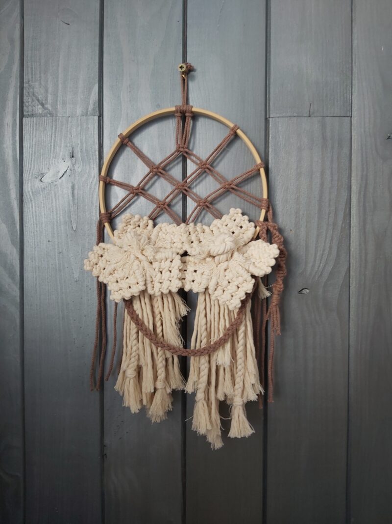suspension macramé 2 fleurs