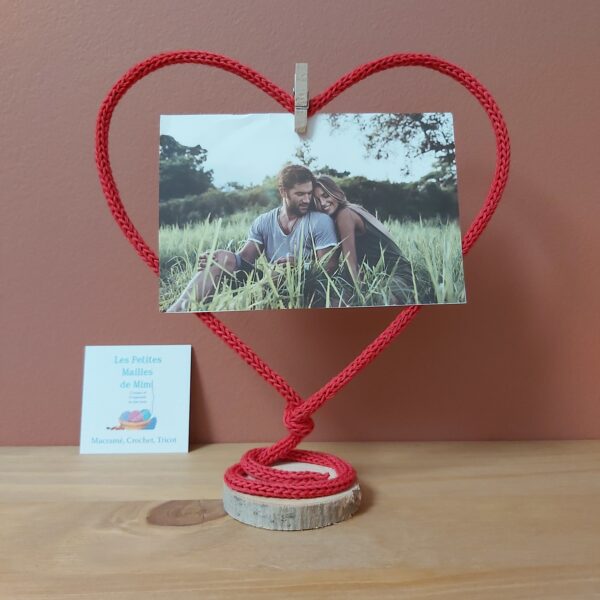 Support photo coeur rouge