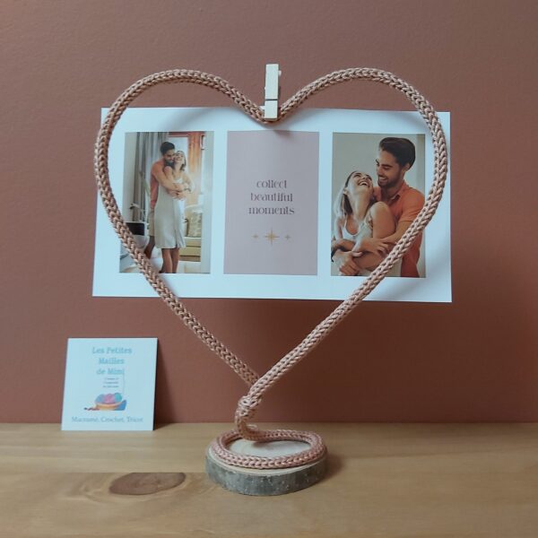 Support photo coeur marron