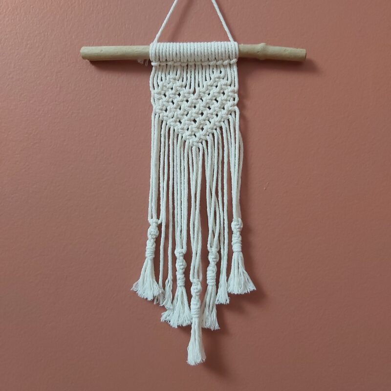 suspension coeur macramé