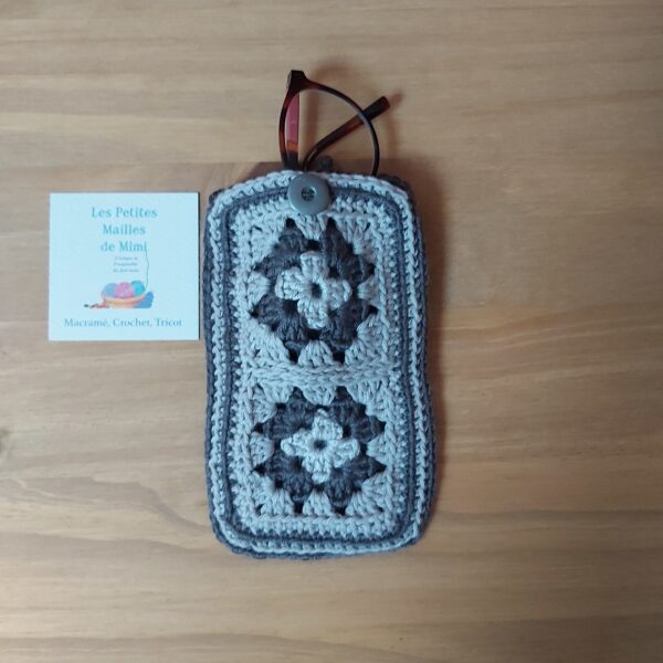 étui lunettes granny gris