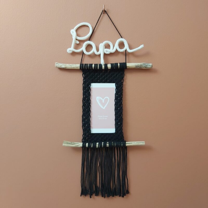 Support photo papa noir écru