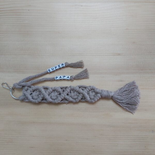 Porte-clefs marron clair super papa