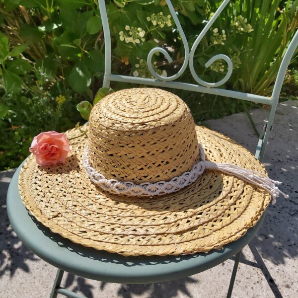 bandeau macramé pour chapeau