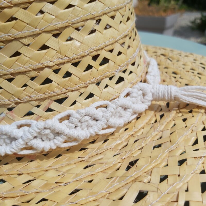 bandeau macramé pour chapeau