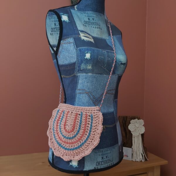 Sac crochet terracotta bleu canard