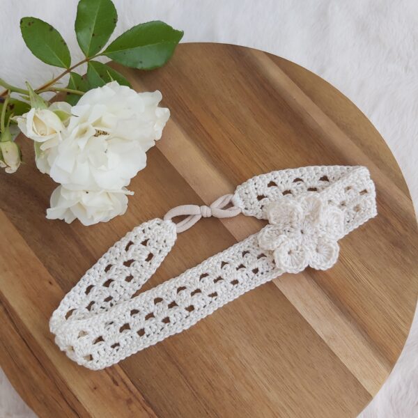 Headband écru avec fleur