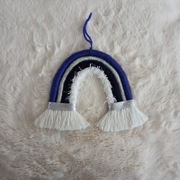 Arc-en-ciel bleu argent blanc