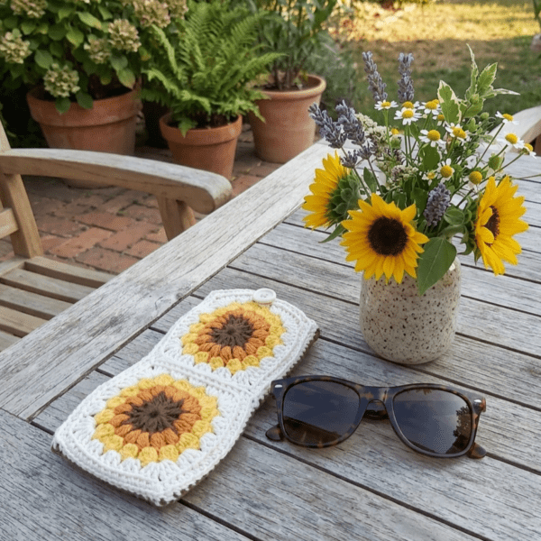 Etui à lunettes tournesol